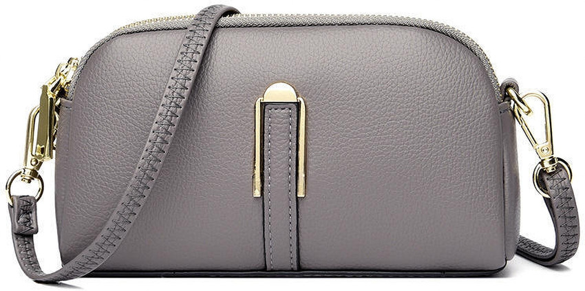 Small gray crossbody purse top