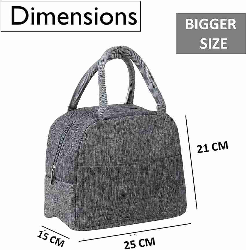 Flipkart Kavid Portable and Reusable Insulated Nylon Lunch Bags Women Carrying bag Gray Waterproof Lunch Bag Lunch Bag