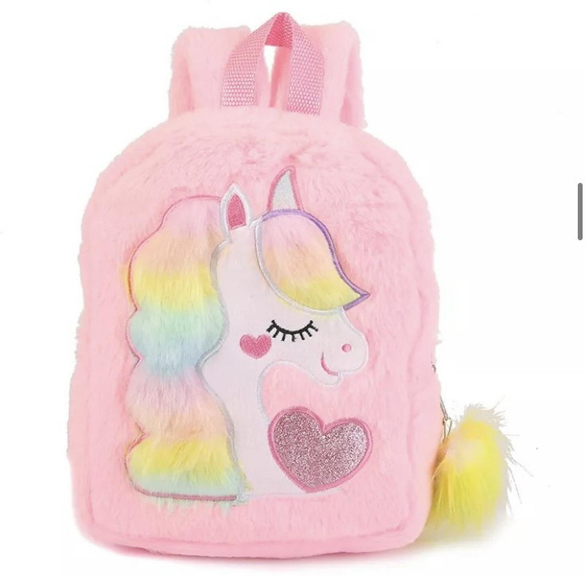 toyprofessor Unicorn Fur Sling Bag for Girls Backpack