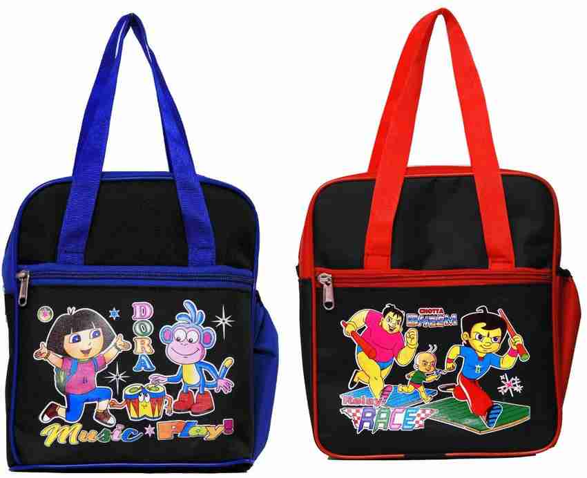 Tiffin Bag for Kids pack of 2 Cartoon printed Dora Chota Bheem