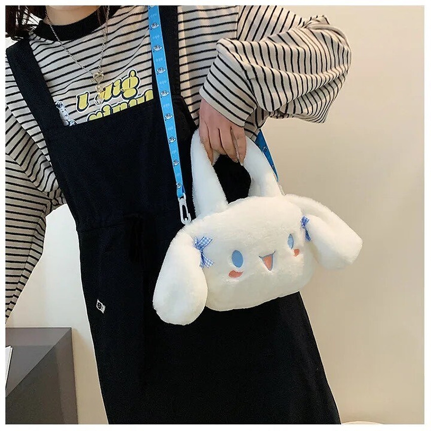 Flipkart HANIYA ONLINE STORE CUTE KAWAII KOREAN STYLE FUR SLING BAG KUROMI DESIGN PLUSH STUFFED BAGS Sling Bag Sling Bag