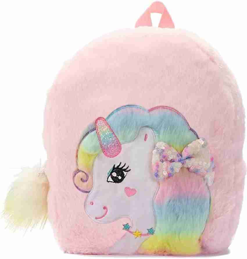 Flipkart LS ENTERPRISES Unicorn Furry Small Mini Backpack for Toddler kids Girls 2 7 Years Old Baby Bag Shoulder Bag Shoulder Bag