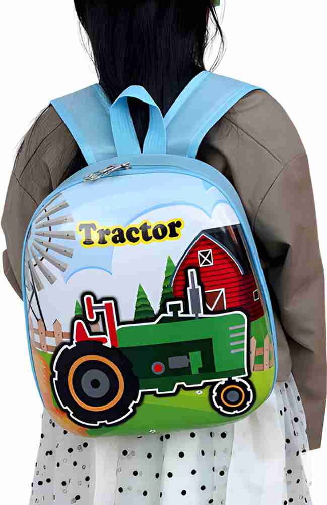Bembika Kindergarten Cute Cartoon Kids School Bag for Boys and Girls Toddler Tractor 10 L Backpack Green Price in India Flipkart