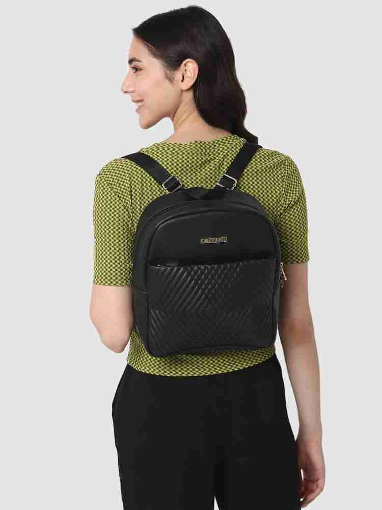 Flipkart Caprese LEO BACKPACK MEDIUM E BLACK Backpack Backpack