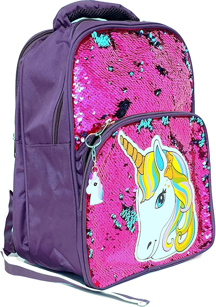 Flipkart AmazingKarts stylish unicorn sequins magic Reversible school Book Bag For cute kids girls Waterproof School Bag School Bag
