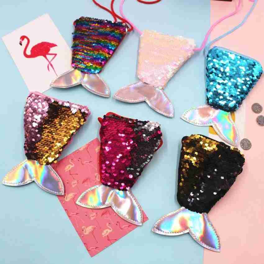 SHOP EXCITING Mini Fish Shape Sling Bag Sequins Mermaid Tail  Cross-Body Purse Sling bag Sling Bag - Sling Bag