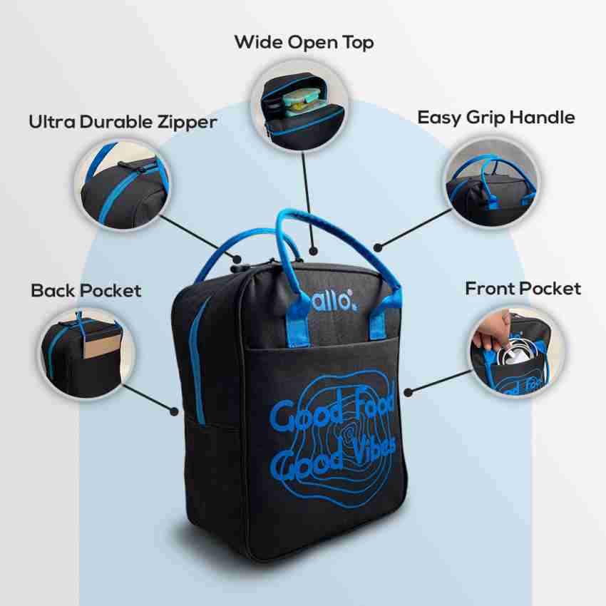 Allo Leakproof, Water And Dust Resistant Multipurpose Lunch Bag For Office, Blue Waterproof Lunch Bag