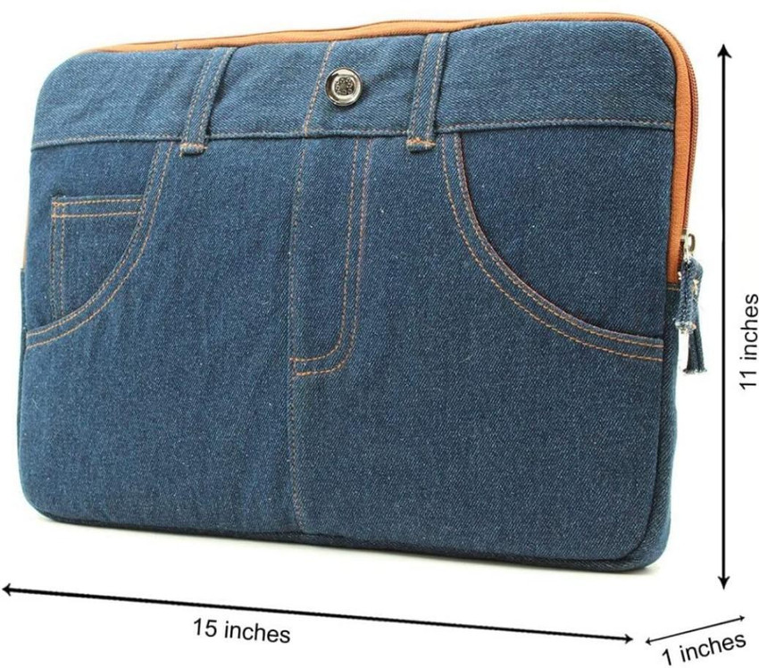 Abhiswa Jeans Fabric Case Cover for Upto 15 inch Laptop Blue Laptop Bag Abhiswa Flipkart