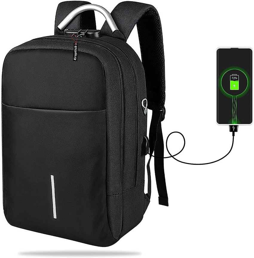 KRAPTICK Metal Handle Bag with USB Cable for Phone Charging with Numeric Lock Mechanism Laptop Bag KRAPTICK Flipkart