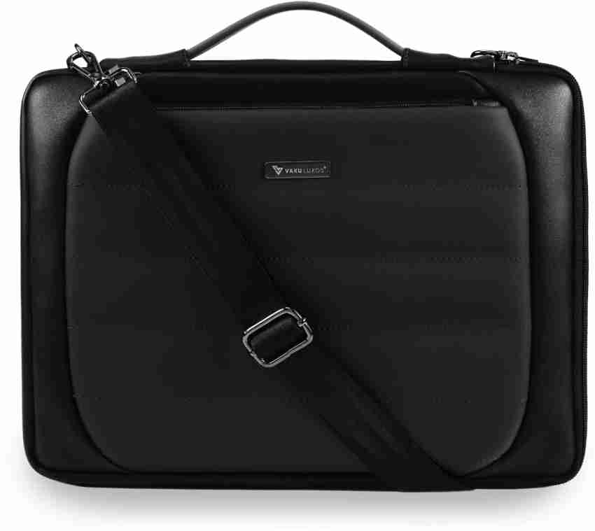 Vaku Luxos Lasa Chivelle 14-Inch Leather Organizer Shoulder Sling Office  Women & Men Laptop Bag - Vaku Luxos 