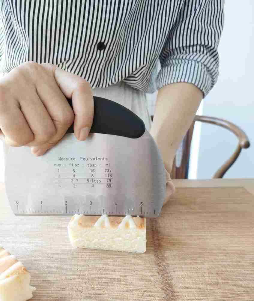 Bench Scraper Stainless Steel Dough Chopper Measure Cutter Pastry