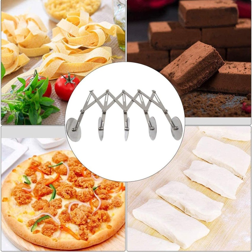 7 Wheel Stainless Steel Pastry Cutter,Expandable Pizza Slicer,Adjustable  Cutter Roller Cookie Dough Cutter Divider