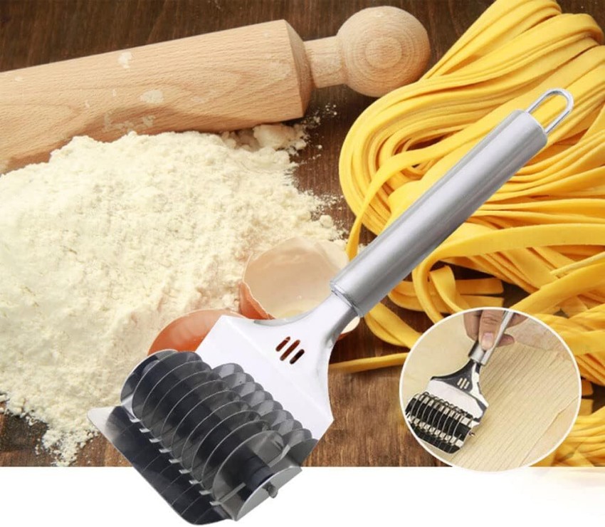 1pc Stainless Steel Manual Noodle Cutter, Rolling Pin Style Pasta