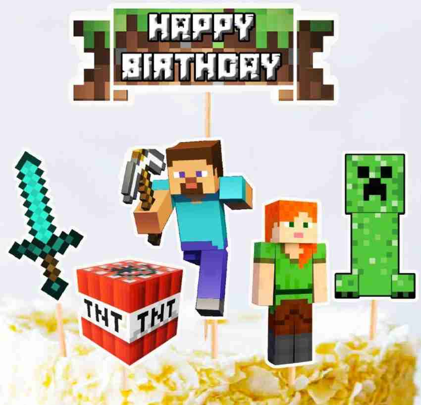 chefmarche Minecraft cartoon Cake Topper Price in India - Buy ...