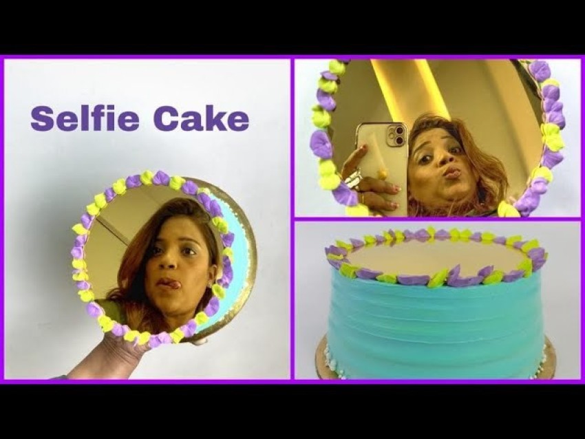 Selfie mirror cake | cake | cakes | trendy cake design | doll mirror cake |  birthday cake | makeup cake | blue pink theme cake | mirror cake | selfie  cake |