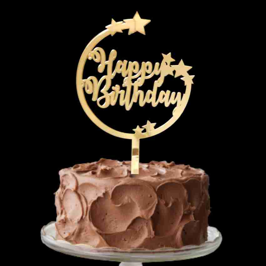 Party Decorz Happy Birthday Cake Topper, 5 Inch Happy Birthday Round Star Cake  Topper Price in India - Buy Party Decorz Happy Birthday Cake Topper