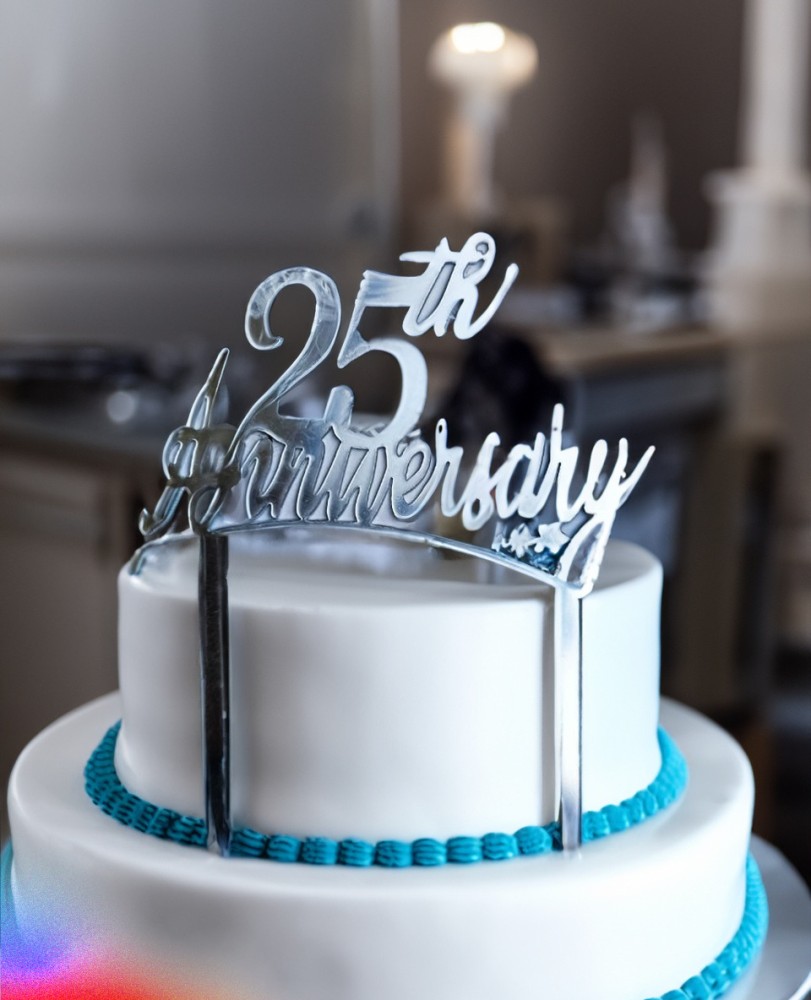 25th Wedding Anniversary Cake - Buy 25th Anniversary Cake Online