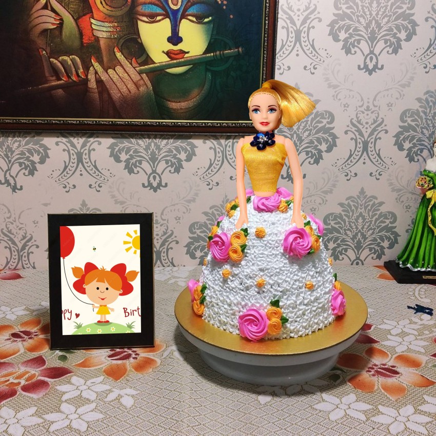 Send BEAUTIFUL BARBIE CAKE WITH 3 DOZEN RED ROSES BOUQUET to Pakistan |  Online Gifts delivery in Pakistan