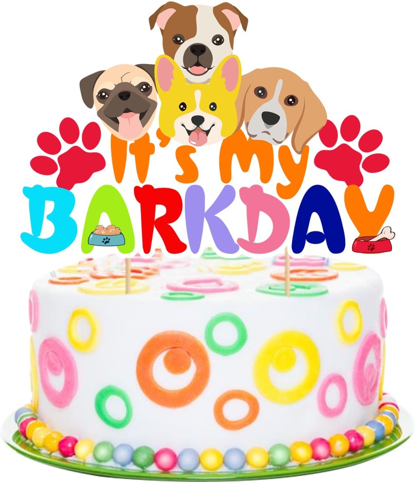 ZYOZI Puppy Dog Birthday Party Cake Decoration Dog Face Happy ...