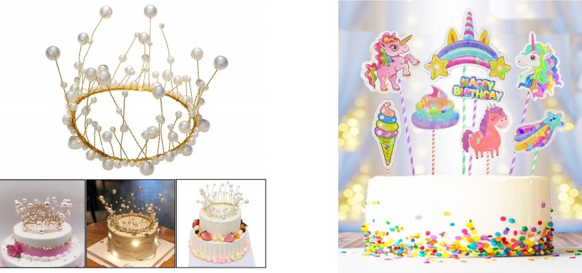 Unicorn Cake Topper Unicorn Birthday Party Supplies Unicorn Birthday  Decorations for Girls Unicorn Cake Decoration Unicorn Horn First Birthday  Cake Topper Kit with Eyelashes 5.8 Inch Gold