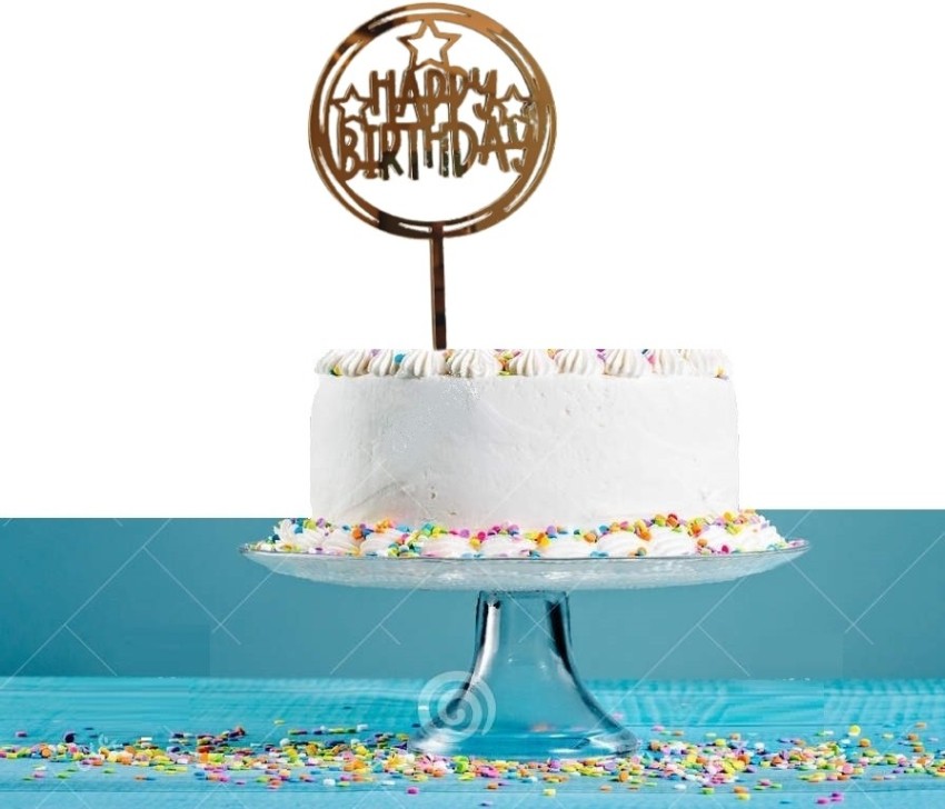 Happy Birthday Cake Topper, 20PCS Gold Acrylic Happy Birthday Sign Cupcake  Toppers Set for Boys Girls Women Men Birthday Party Decorations Supplies