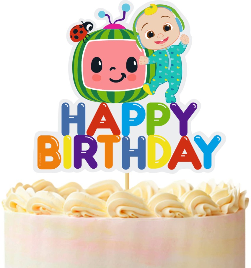 Cocomelon Birthday Theme Cupcake Sticker Topper