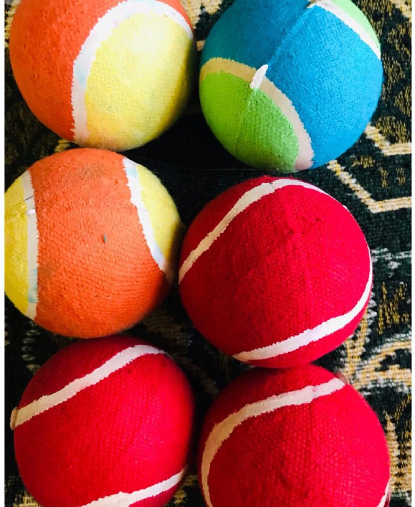 nizex XCVZ- Multicolor Cricket Tennis Ball , 6 Balls Pack u98 