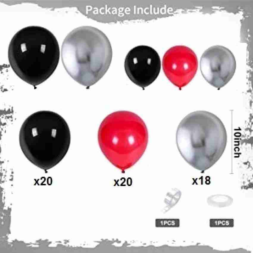 ballooncolumns #DD4L #red #black #silver  Silver party decorations, Red  party decorations, Party decorations