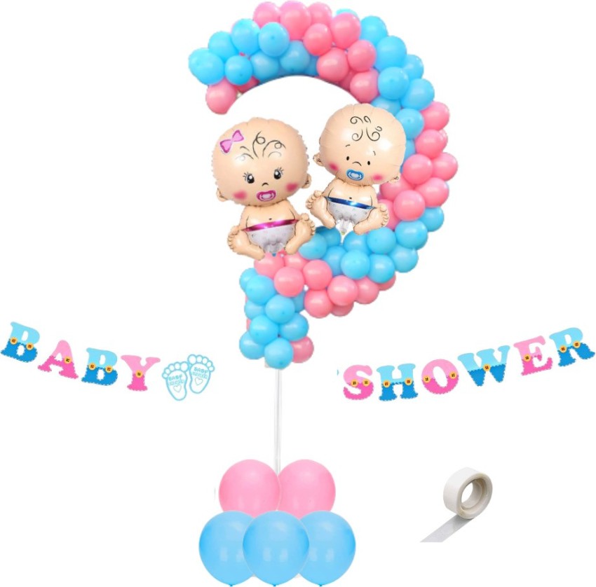 FLICK IN Solid Baby Shower Decoration Items Stand Boy or  Girl Balloon Half Circle Stand Set Balloon - Balloon