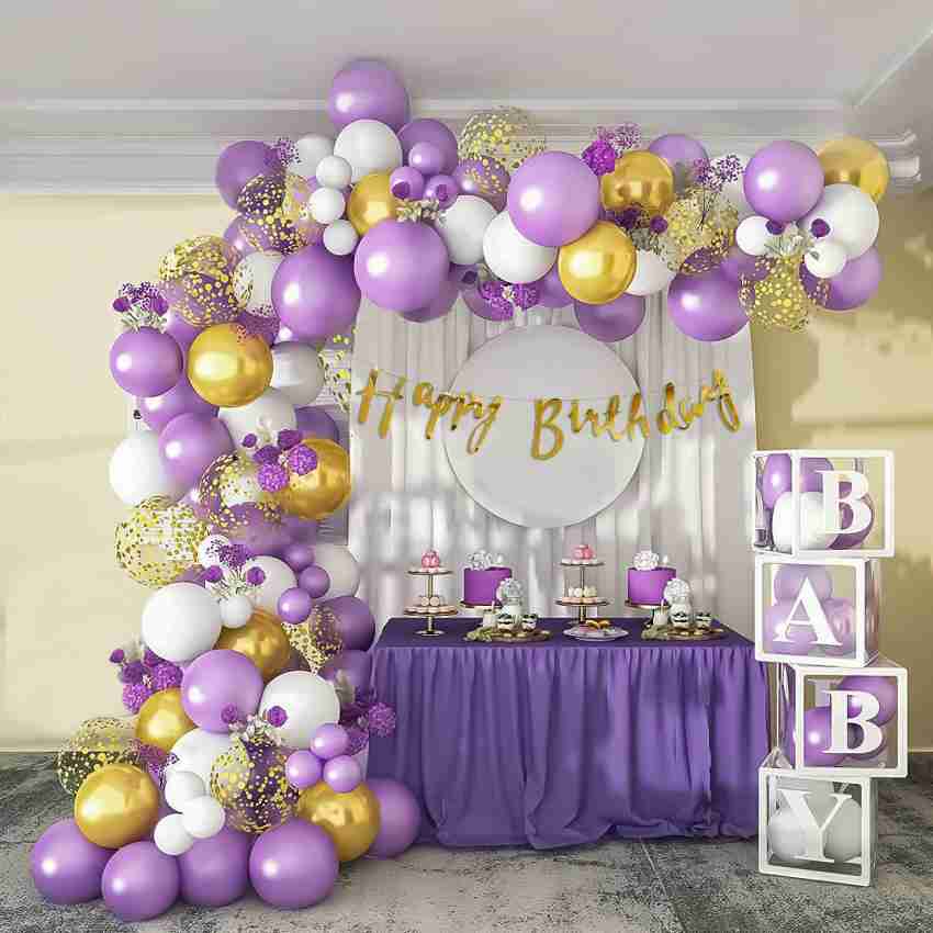 1st Birthday Decorations for Girls, Pink White Confetti Balloons and Pink  Gold Tablecloth Pink Birthday Balloons Happy Birthday Banner with Number 1