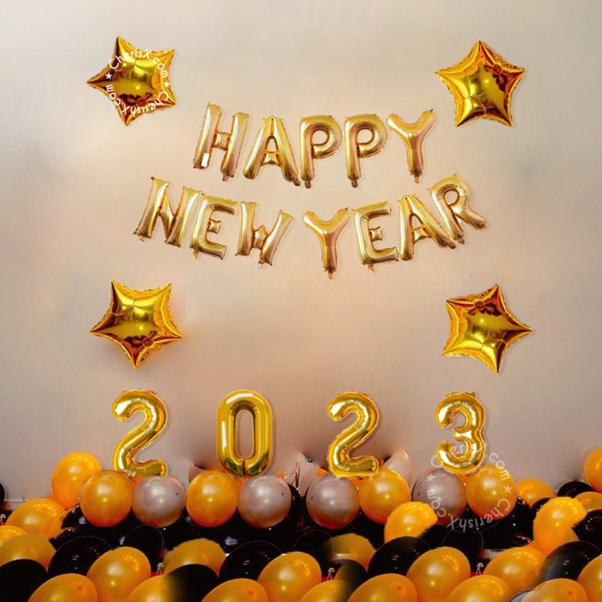 Anayatech Solid 2024 Happy New Year balloon - 55 Pcs Balloon  - Balloon