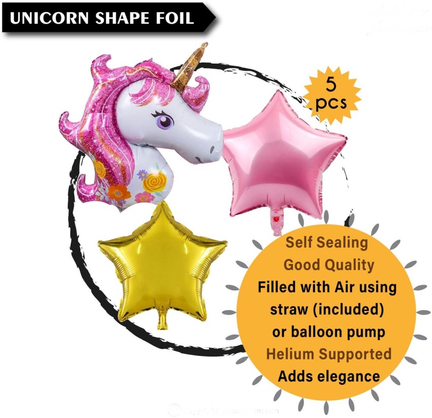 5pcs Unicorn Decor Straw