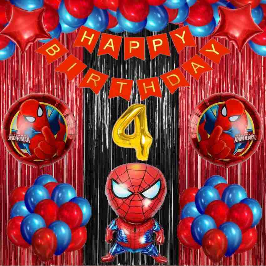 Gleam Solid Spiderman Theme 4th Year Birthday