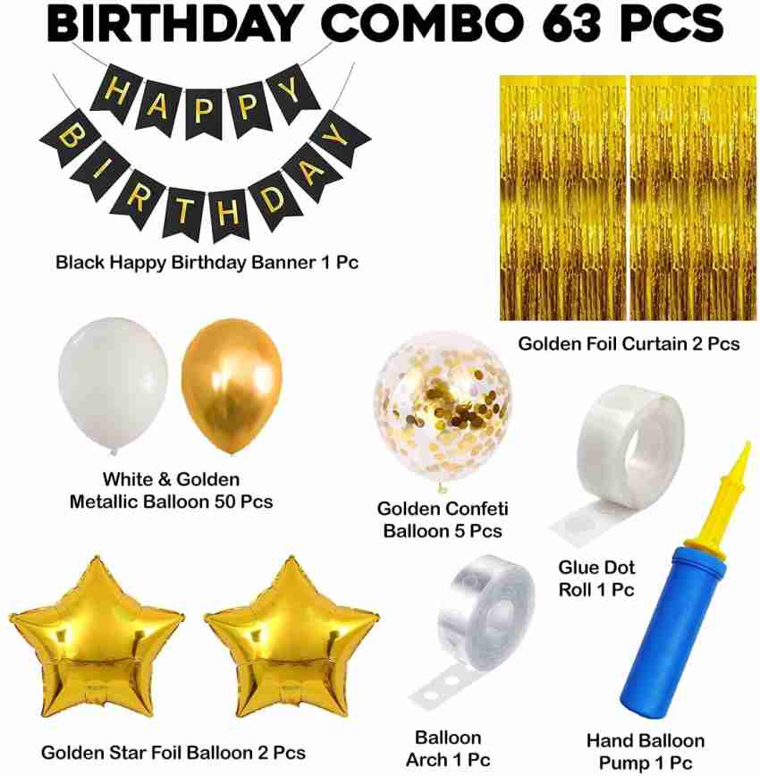 Green Birthday Decoration Items Combo Set For Boys Girls Kids- Happy  Birthday Banner, Metallic Balloons, Glue Dot,Arch Strip, Balloon Pump, Star  Foil Net With Led Fairy Light For Birthday Decorations Celebrations 