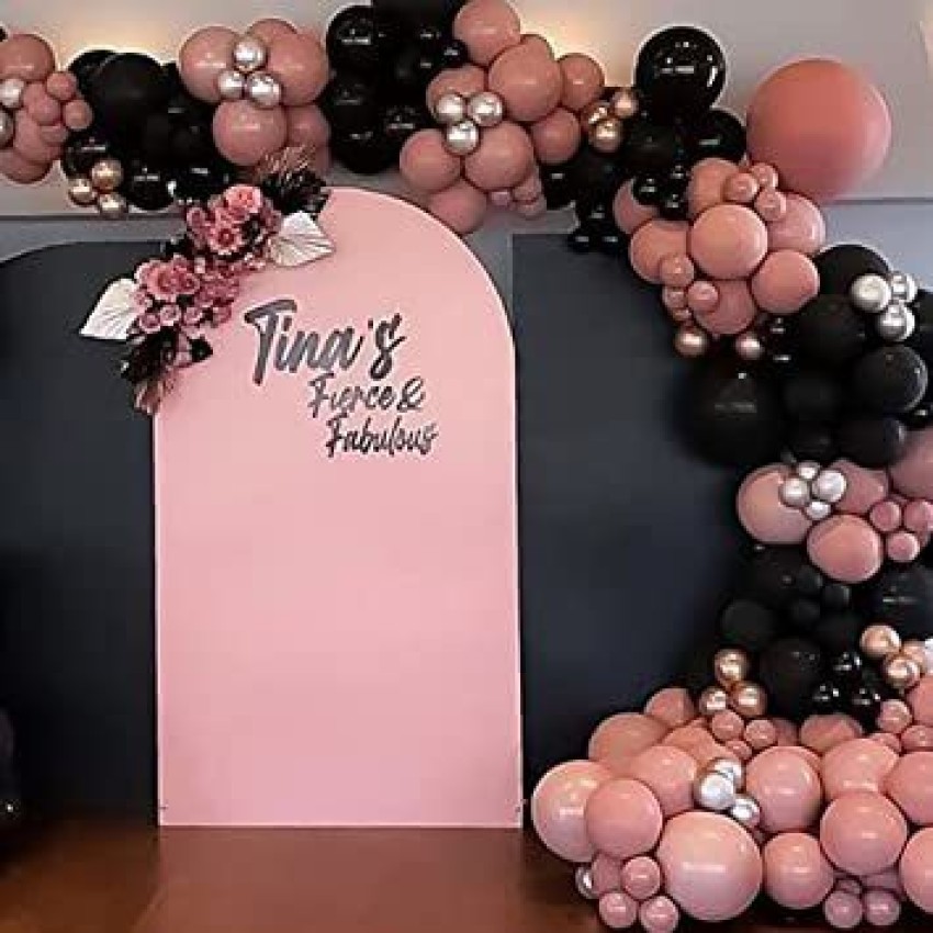 Hot Pink and Black Balloon Garland Birthday Party Decorations