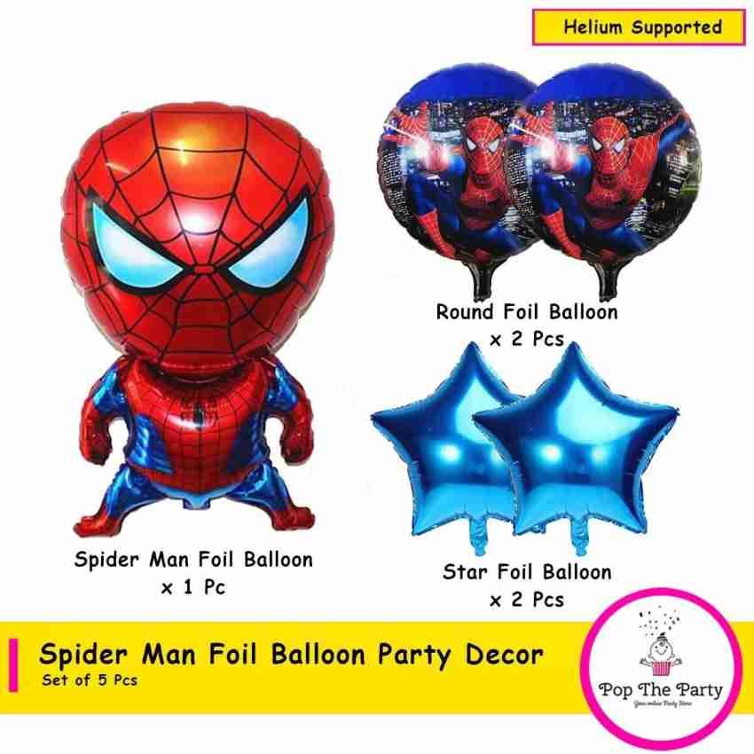 5PCS Spiderman Foil Balloons for Boys Birthday  