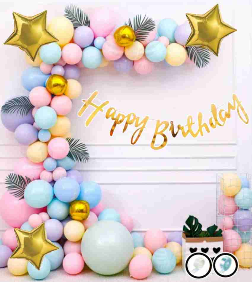 Perfect Party Solid Multicolor Birthday Decoration Kit  
