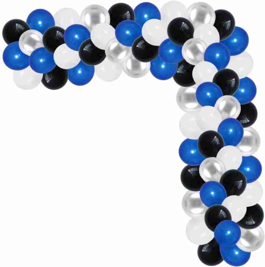 PARTY MIDLINKERZ Solid 100Pcs Blue, Silver Metallic Balloons  For Ballons For Decorating Balloon - Balloon
