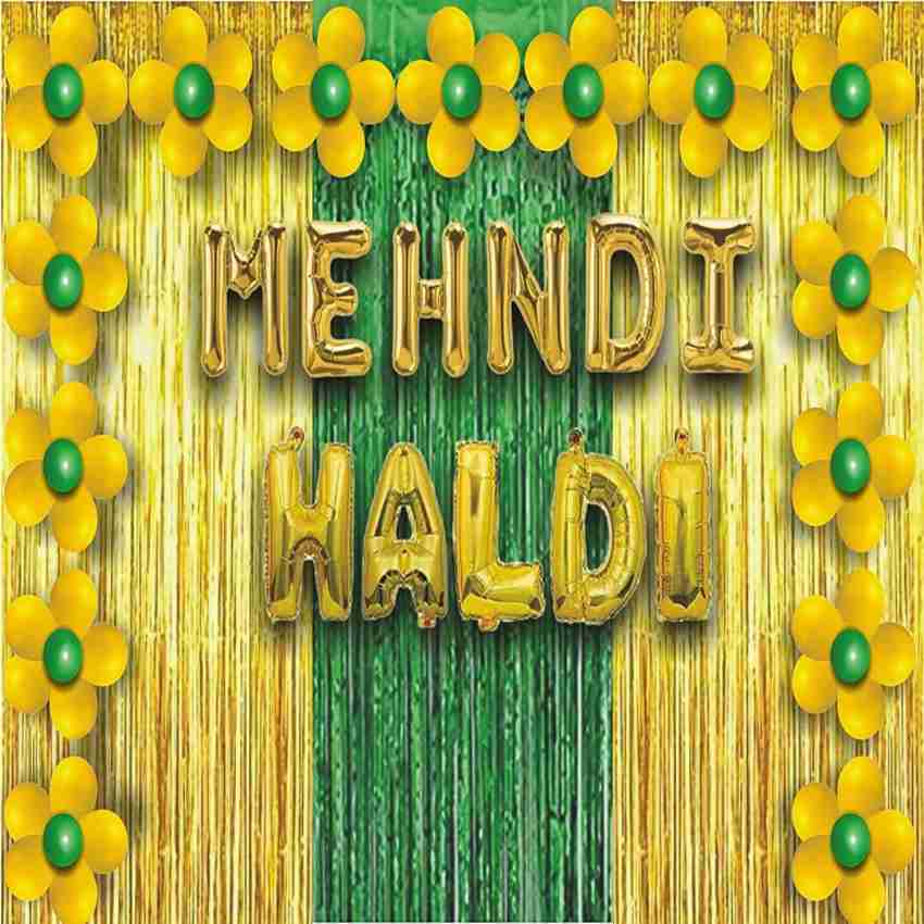 MAANAAS Haldi Mehndi Decoration Kit-Haldi-Mehndi Foil,Curtains ...