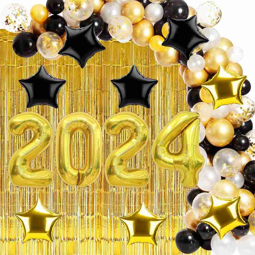 SHOPTIONS Solid 2024 New year ball0n -pack of 52 Balloon -  Balloon