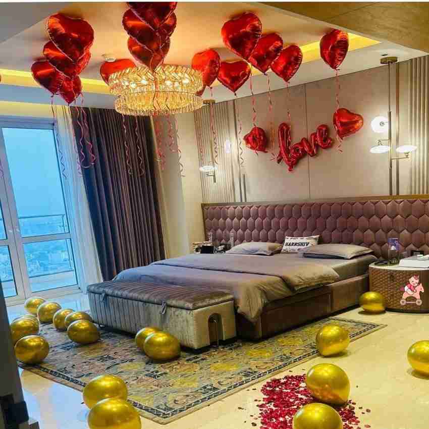 Bedroom decoration for husband birthday hot sale