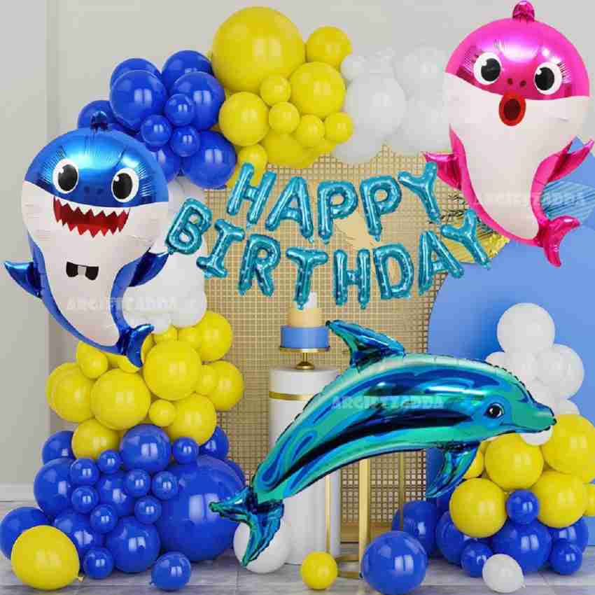 5 Pcs Baby Shark Foil Balloon Pack - Themed Birthday Party Balloons for  Kids - Party Decorations Baby Shark Design