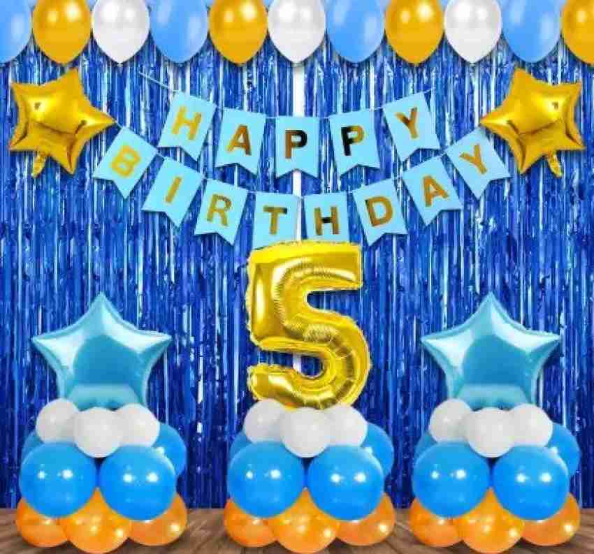 2nd Birthday Decoration Items For Boys -38Pcs Blue Birthday