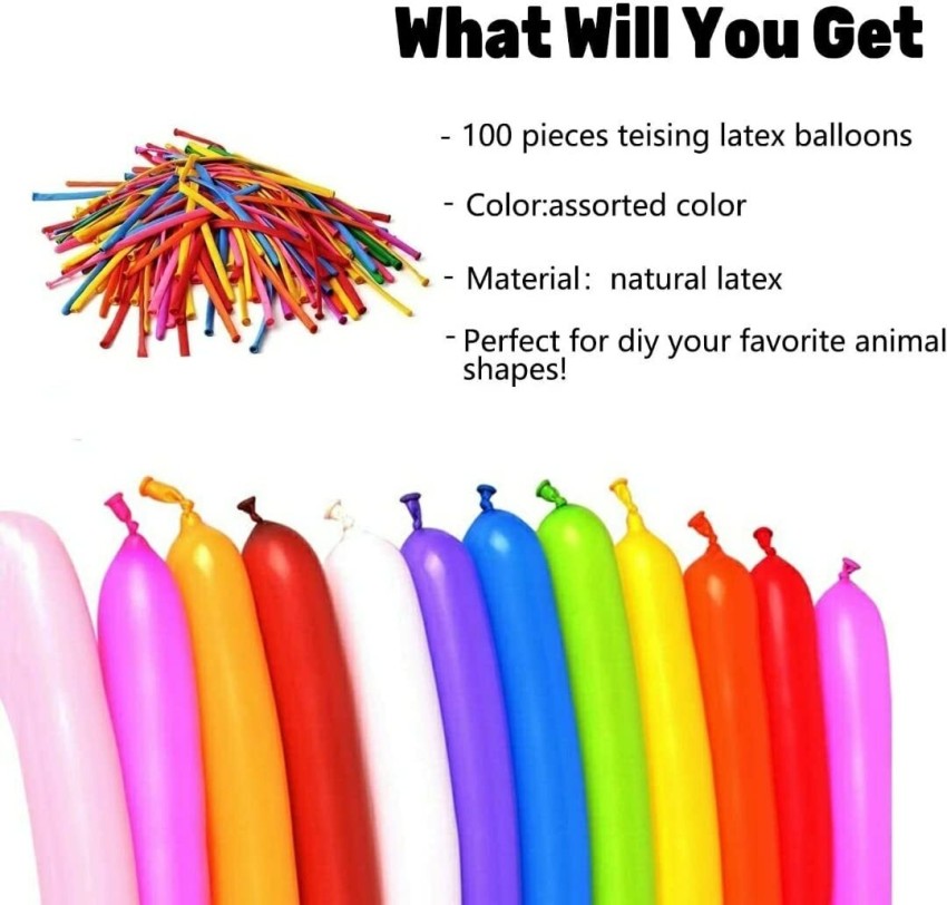 200 PCS Latex Twisting Balloons Magic Balloons Assorted Color Long Balloons  for Animal Shape Party Decorations 