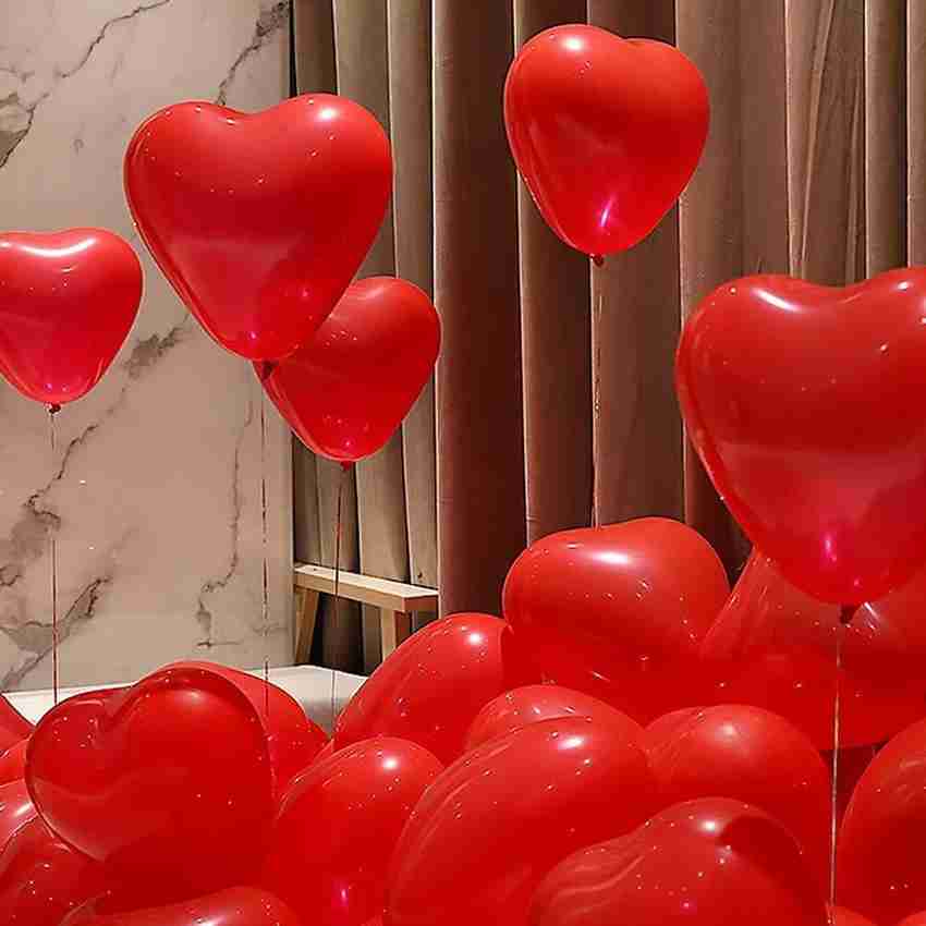 Flipkart AMFIN Solid Heart Balloons for Decoration Red