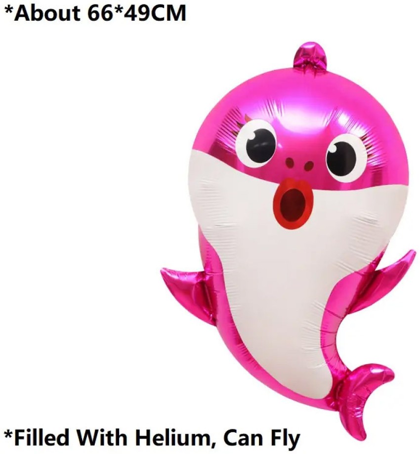 4 Pcs Dolphin/Fish Shape/Shark Foil Balloons (2 Dolphin +2Shark fish)  Balloons For Decoration (Aqua Theme 10)