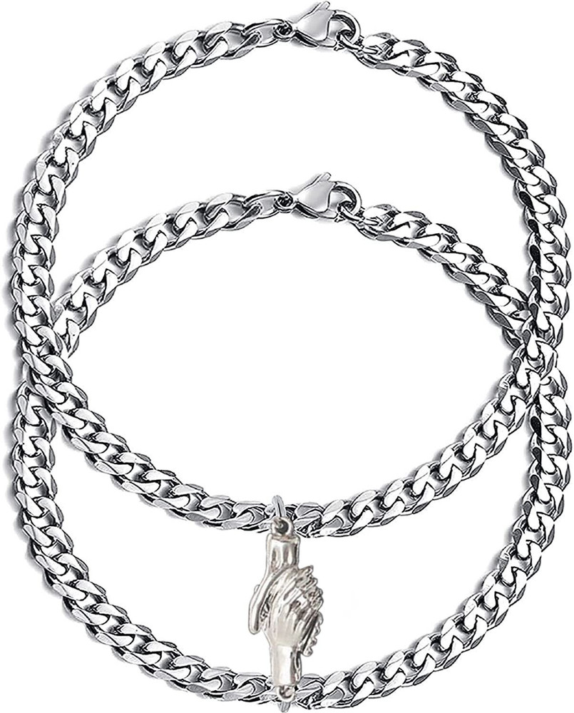 Deal Nut Stainless Steel Silver Bracelet Set Price in India Buy