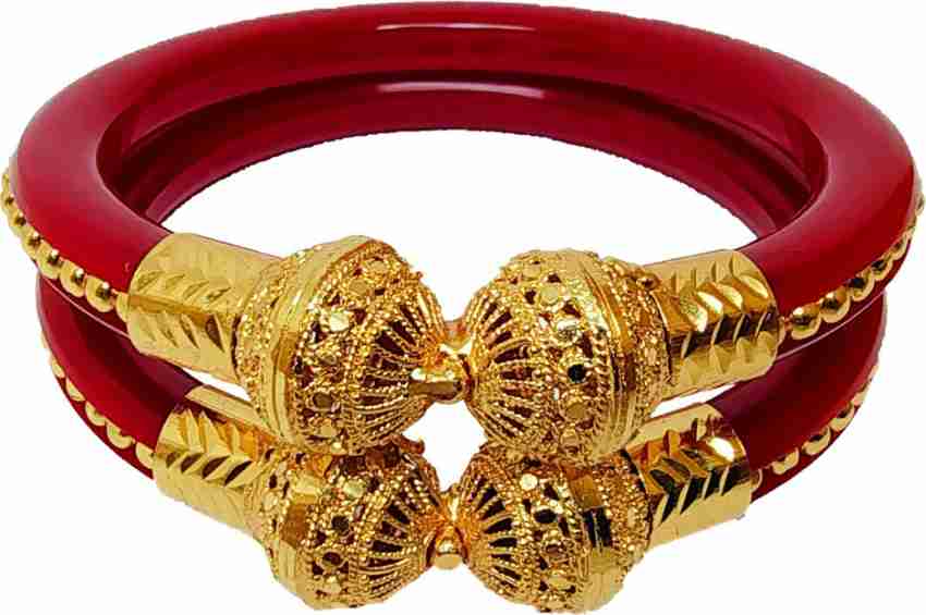 Bengali red deals bangles in gold