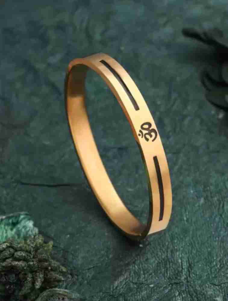 Om Men's Gold Bracelet With Black Line