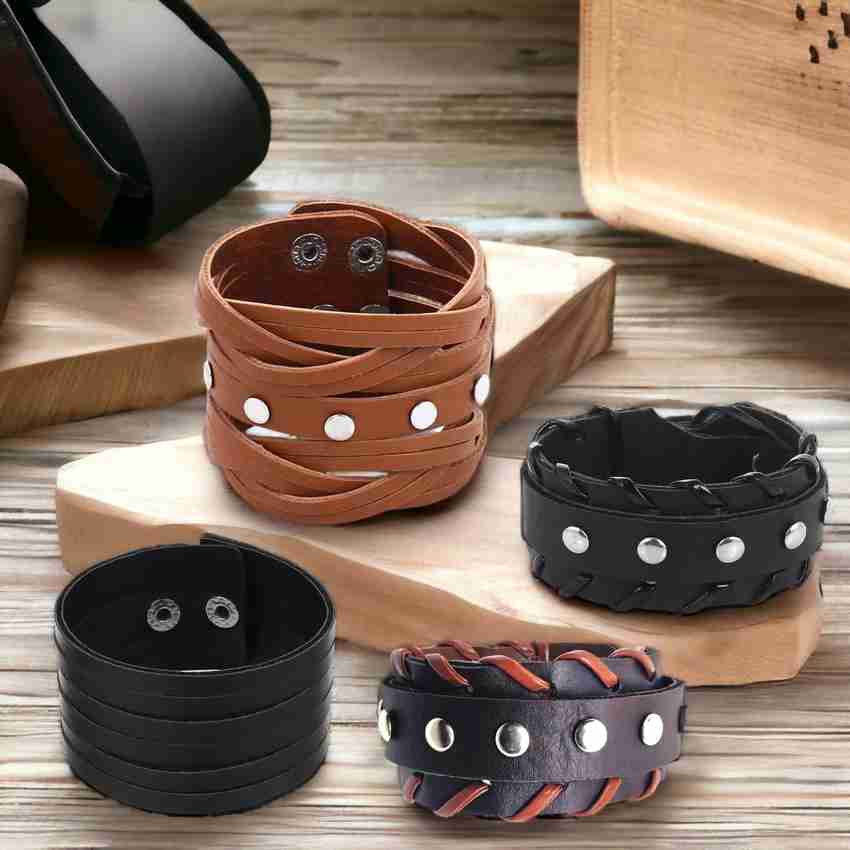 Leather bracelet set on sale